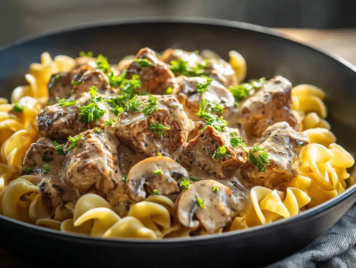 crockpot beef stroganoff preparation steps