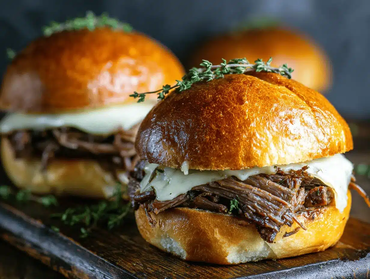 crockpot French dip sandwiches preparation steps