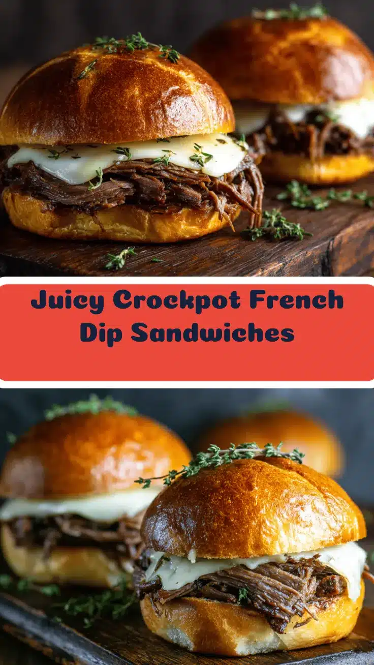 crockpot French dip sandwiches recipe