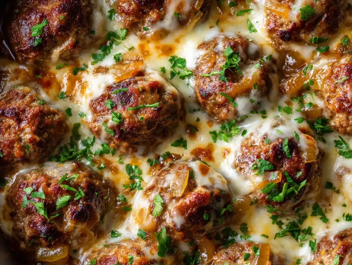 Crockpot French Onion Meatballs preparation steps