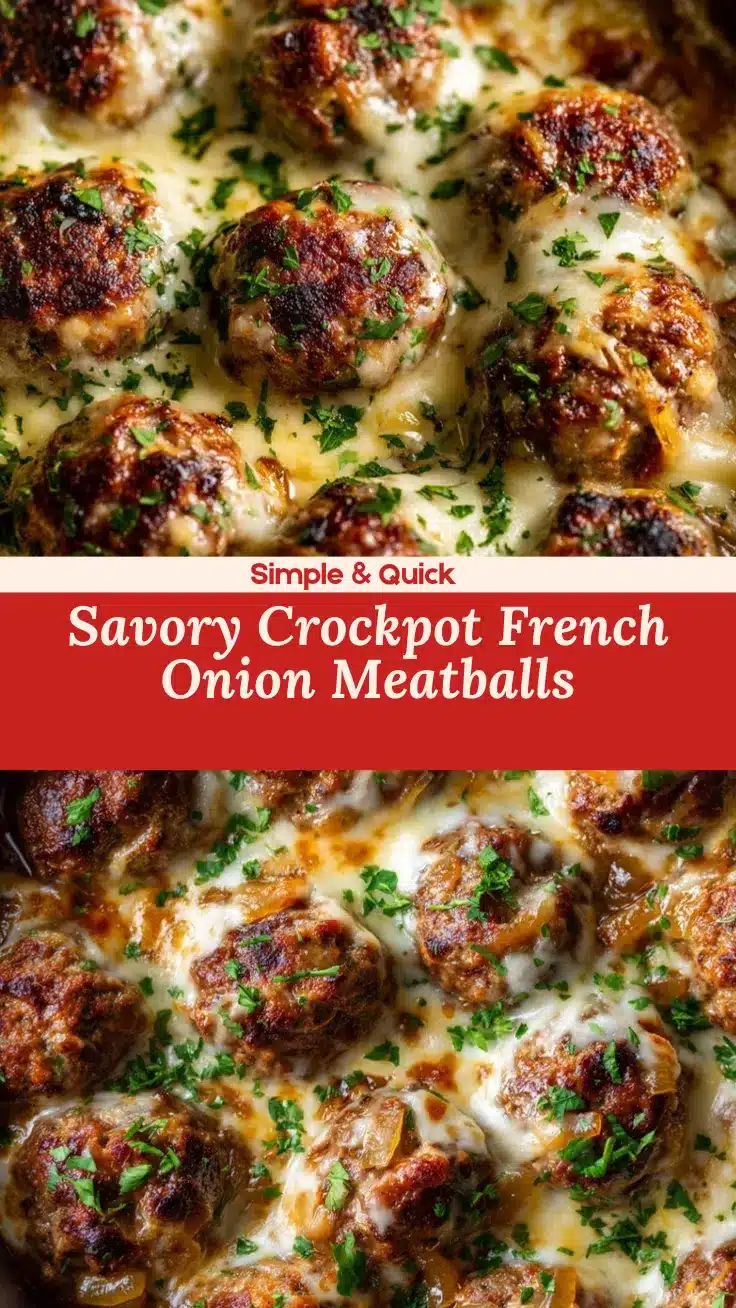 Crockpot French Onion Meatballs recipe