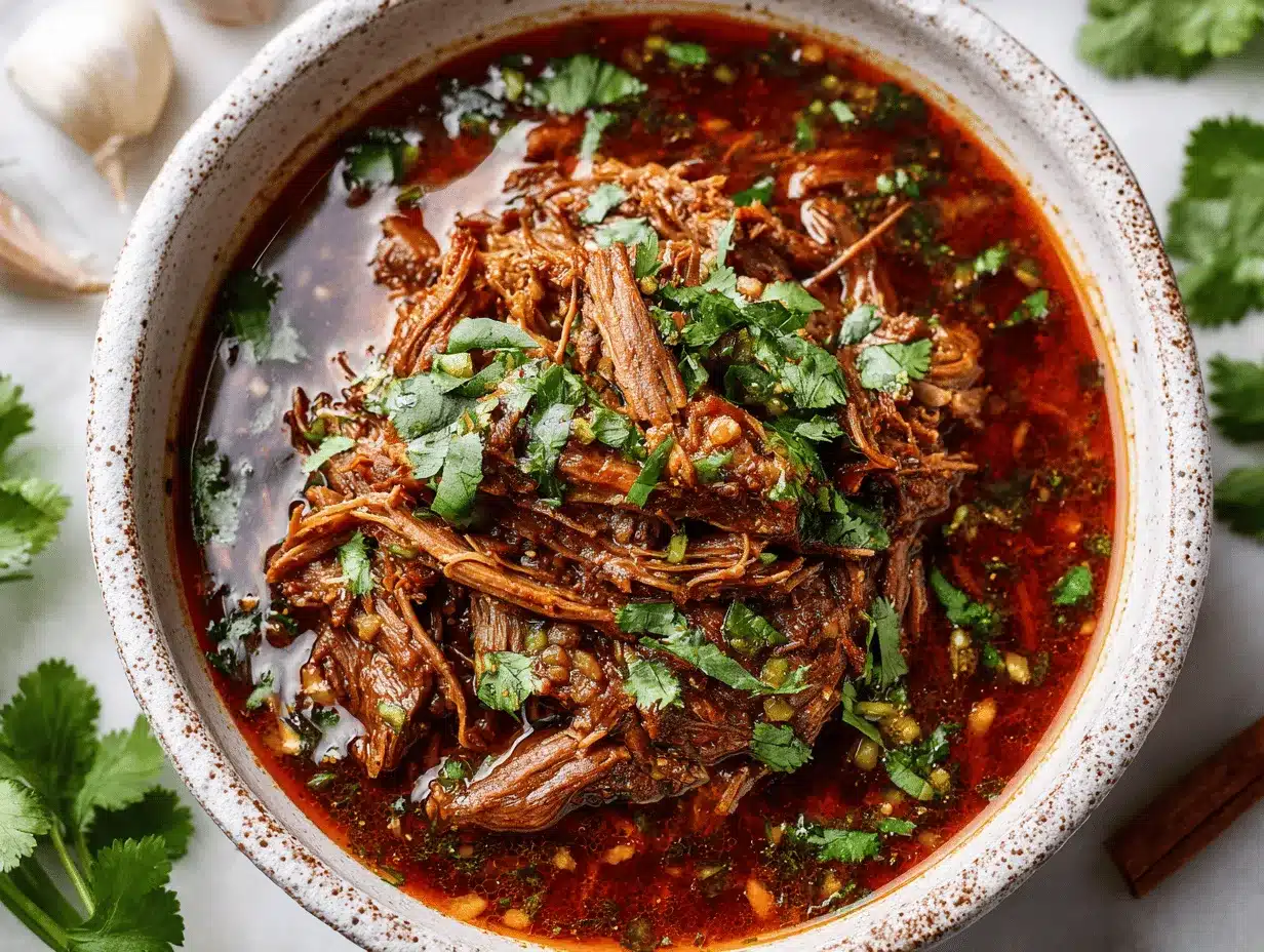 crockpot Mexican beef birria preparation steps