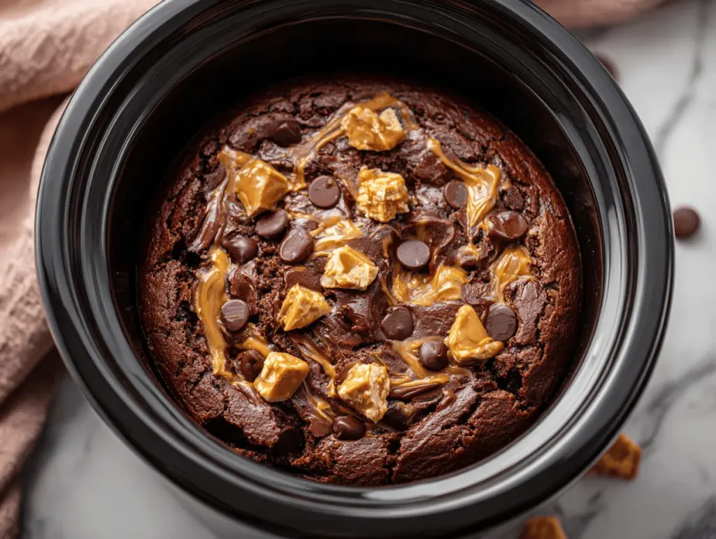 Crockpot Peanut Butter Chocolate Lava Cake - featured image