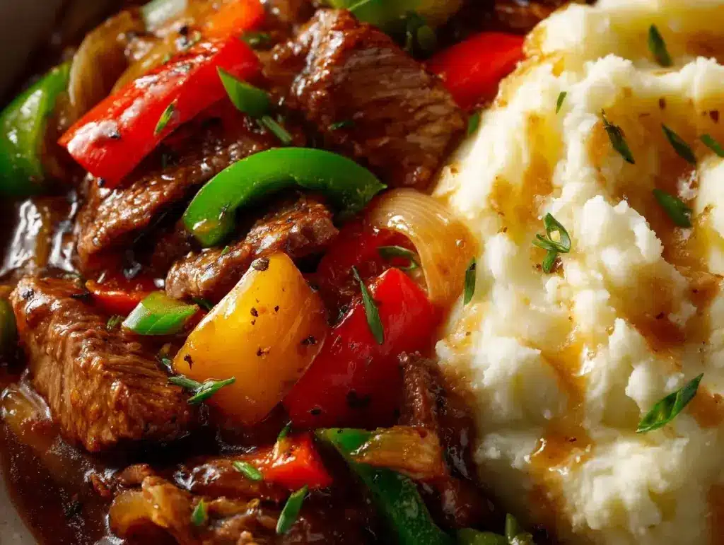 Crockpot Pepper Steak - featured image