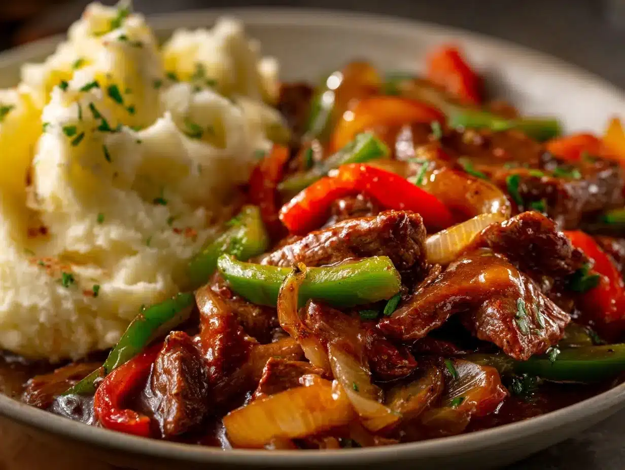Crockpot Pepper Steak preparation steps