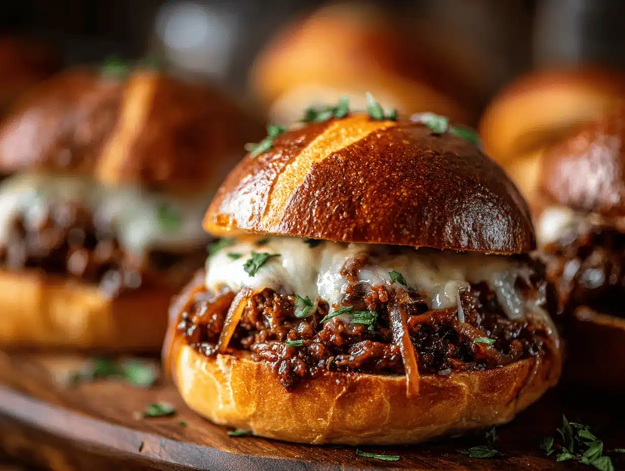 French Onion Beef Sloppy Joes preparation steps