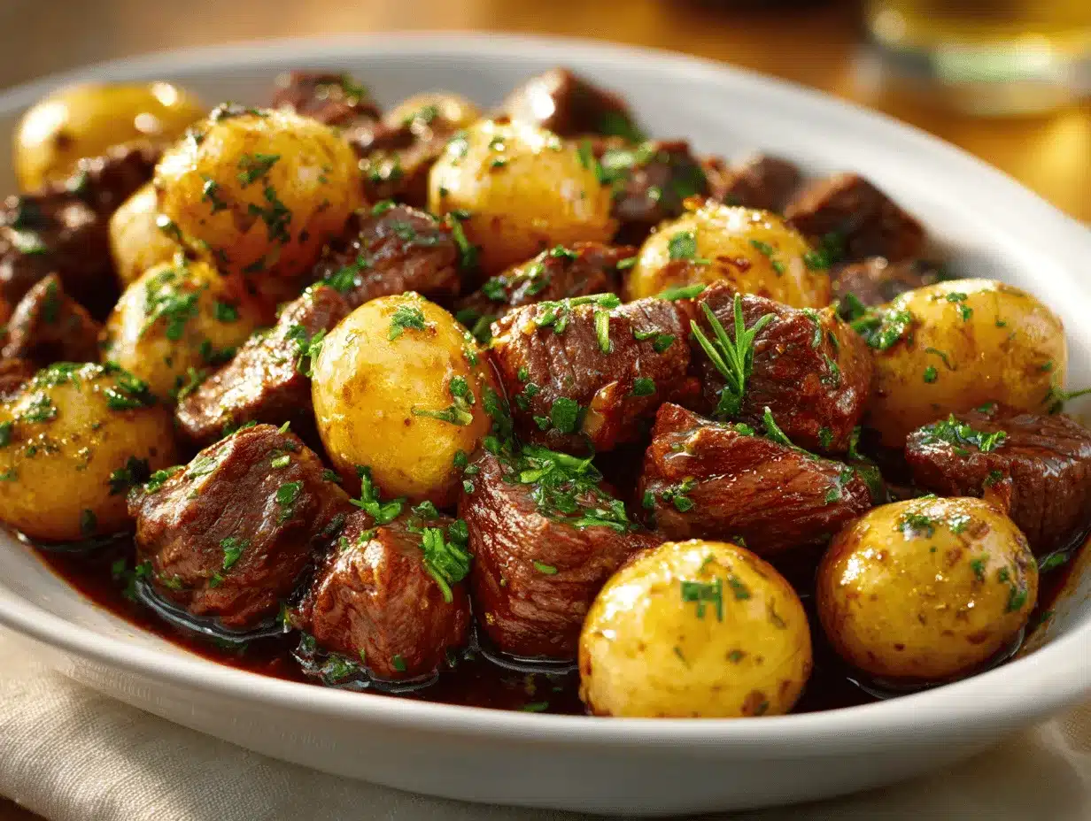 garlic butter beef bites preparation steps