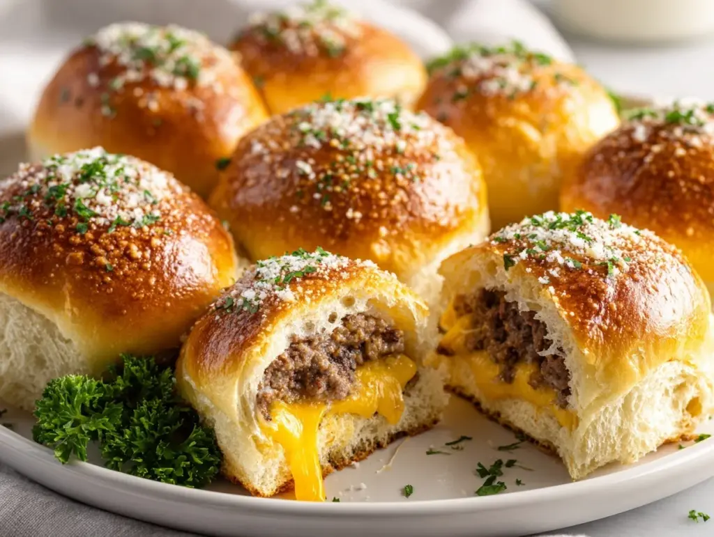 garlic parmesan cheeseburger bombs - featured image