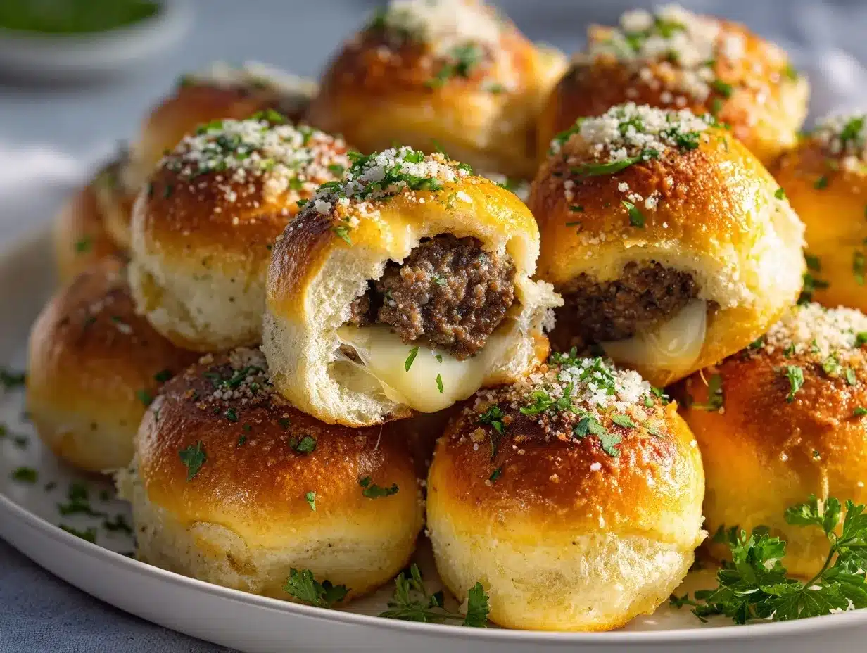 garlic parmesan cheeseburger bombs preparation steps