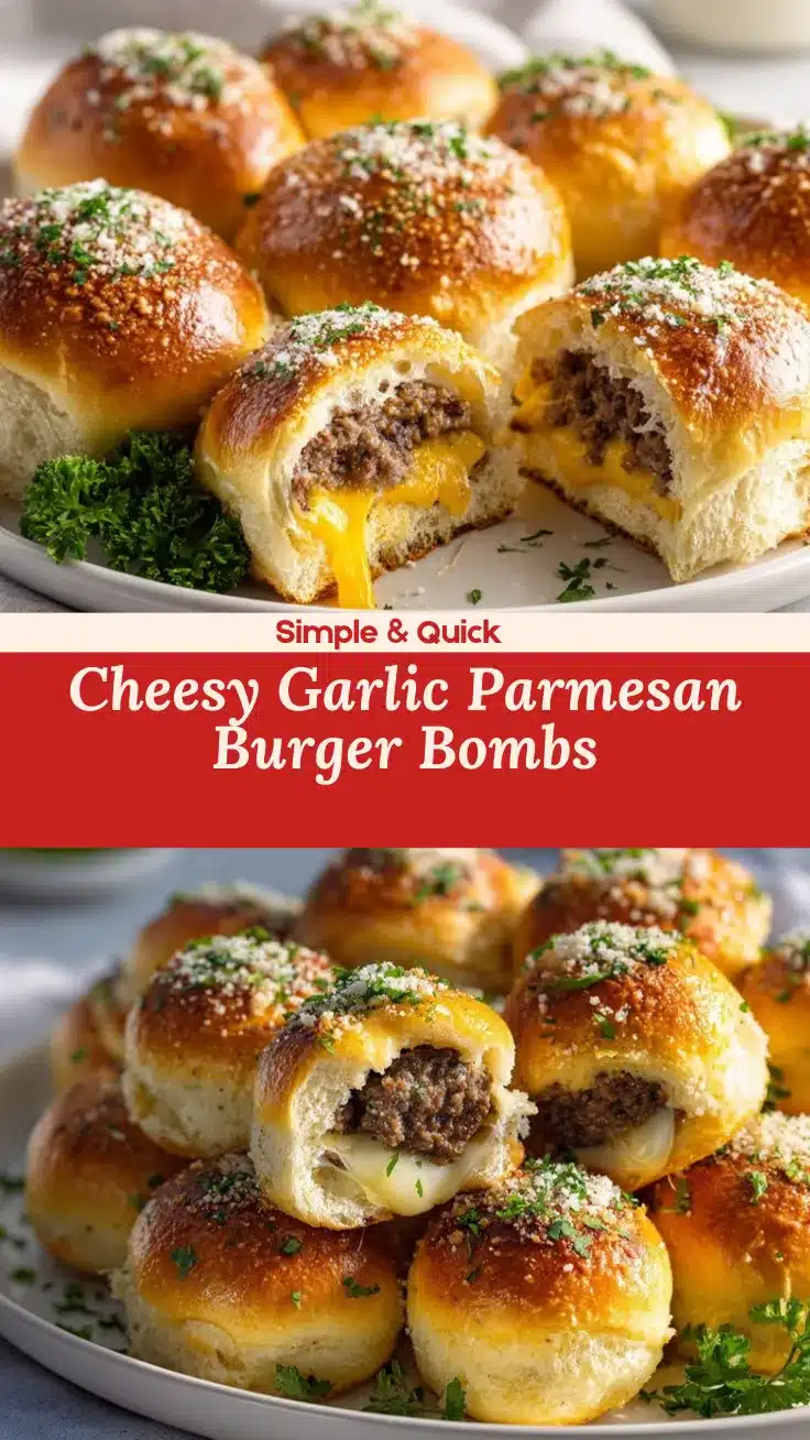 garlic parmesan cheeseburger bombs recipe