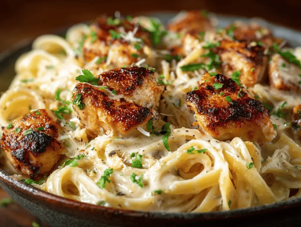 garlic parmesan chicken pasta - featured image
