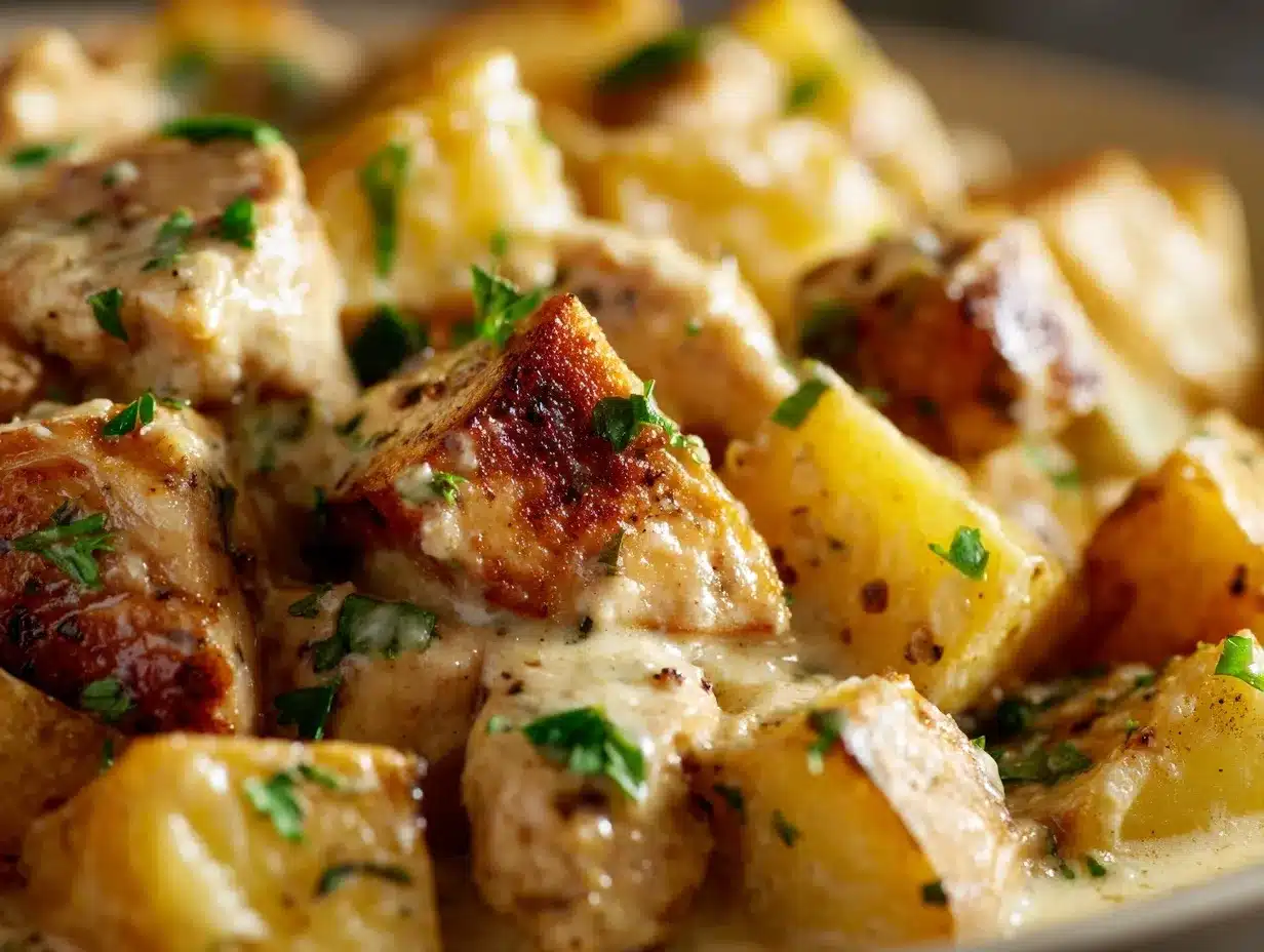 garlic parmesan crockpot chicken and potatoes preparation steps