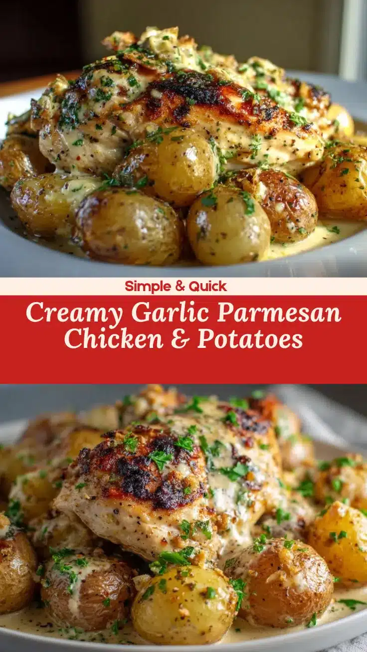 Garlic Parmesan Crockpot Chicken and Potatoes recipe