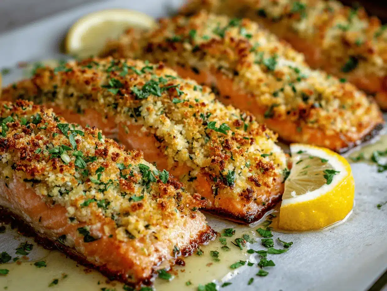 garlic parmesan crusted salmon preparation steps