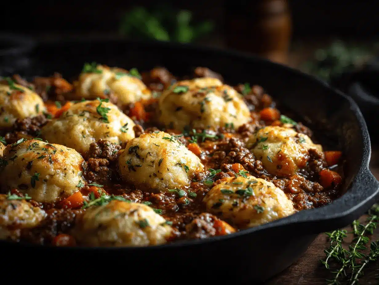 ground beef and dumplings preparation steps