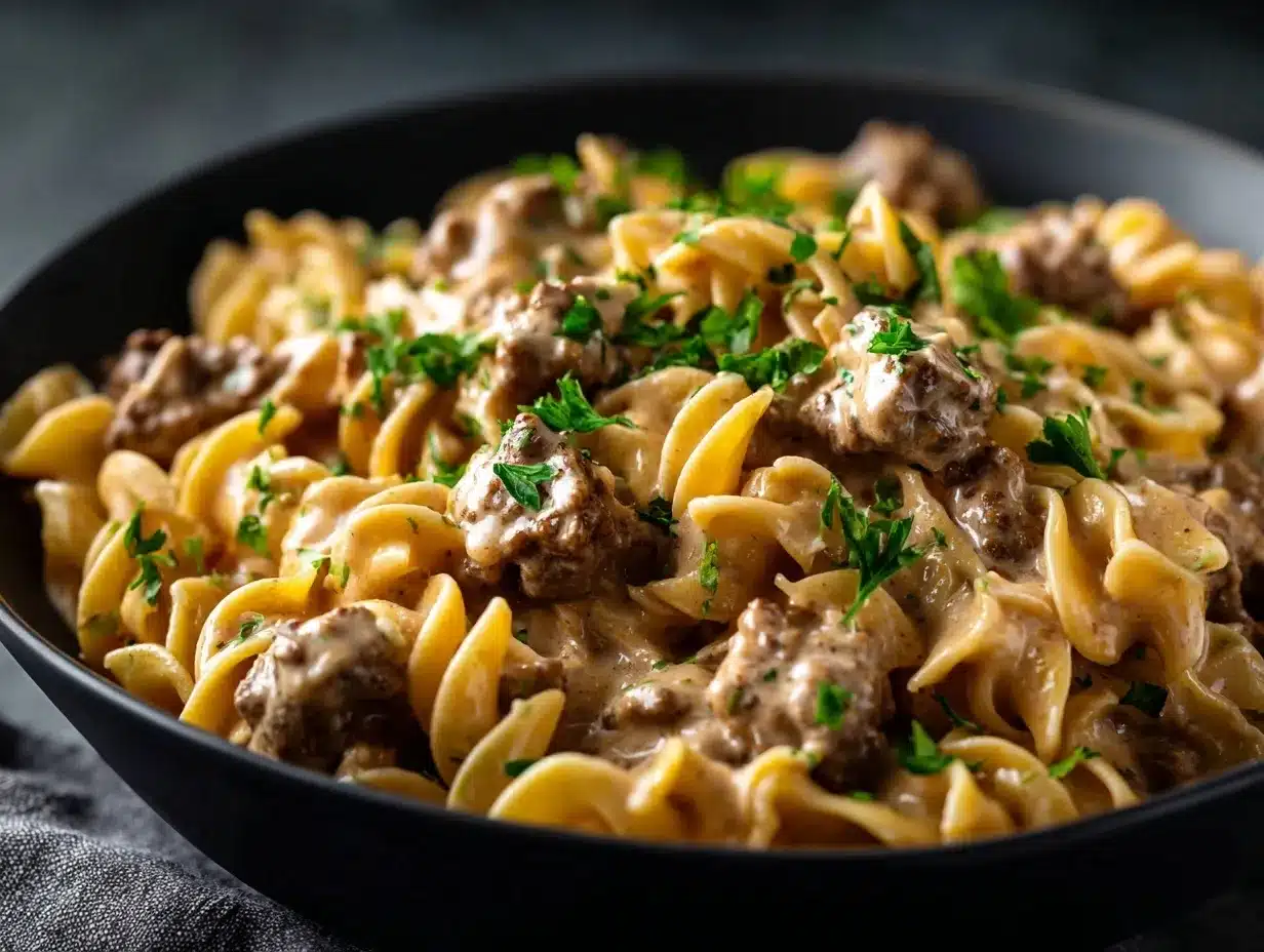ground beef stroganoff preparation steps