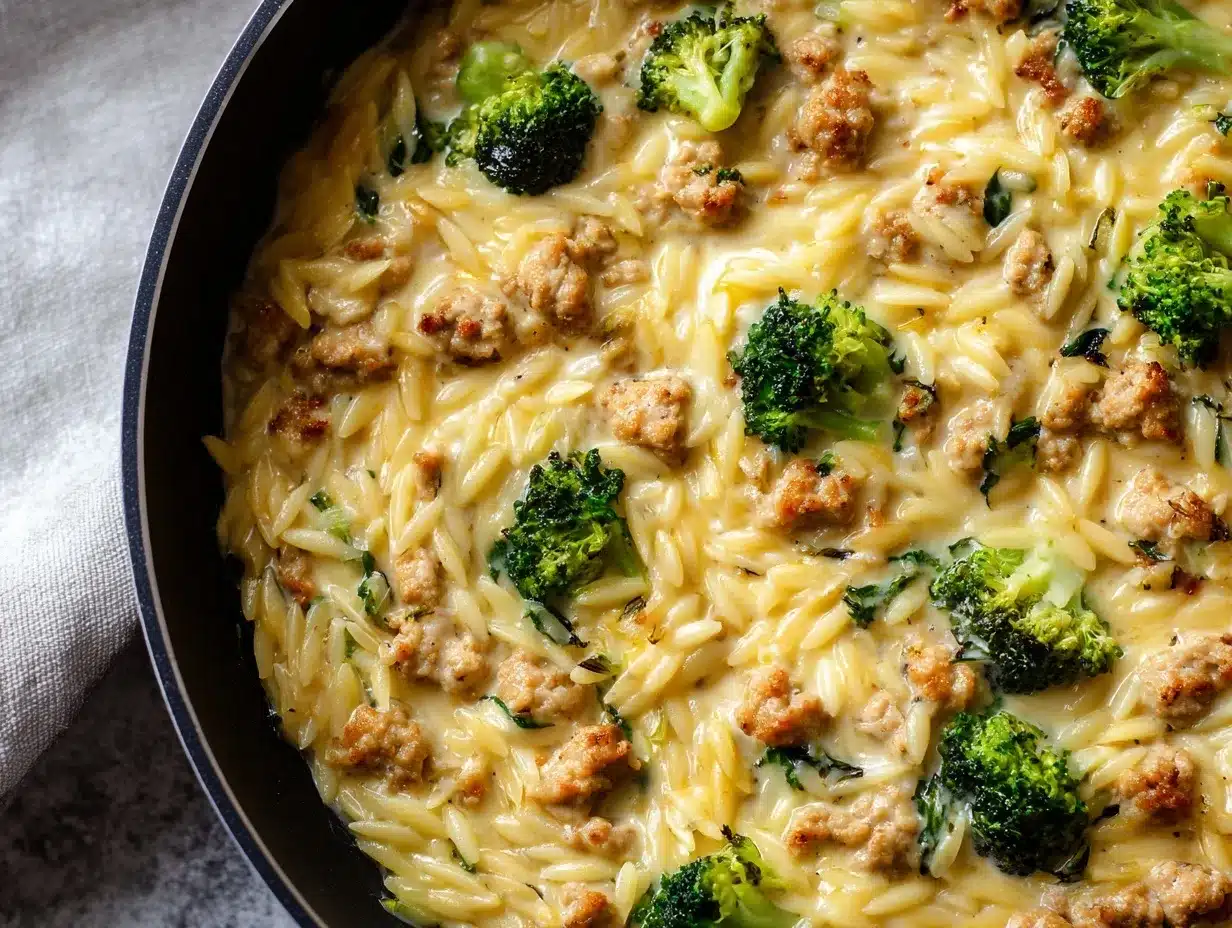 ground turkey orzo skillet preparation steps