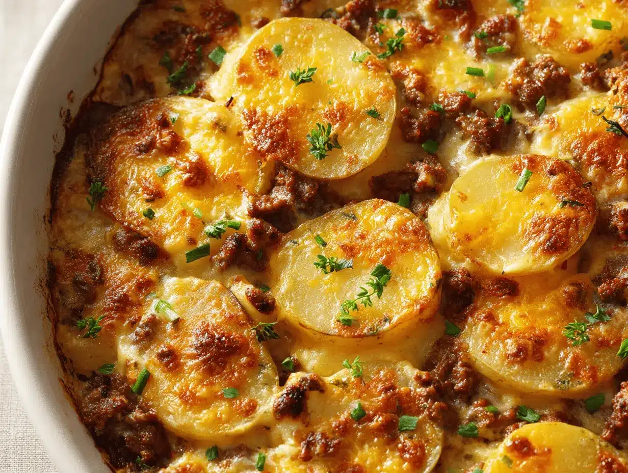 hamburger potato casserole bake preparation steps
