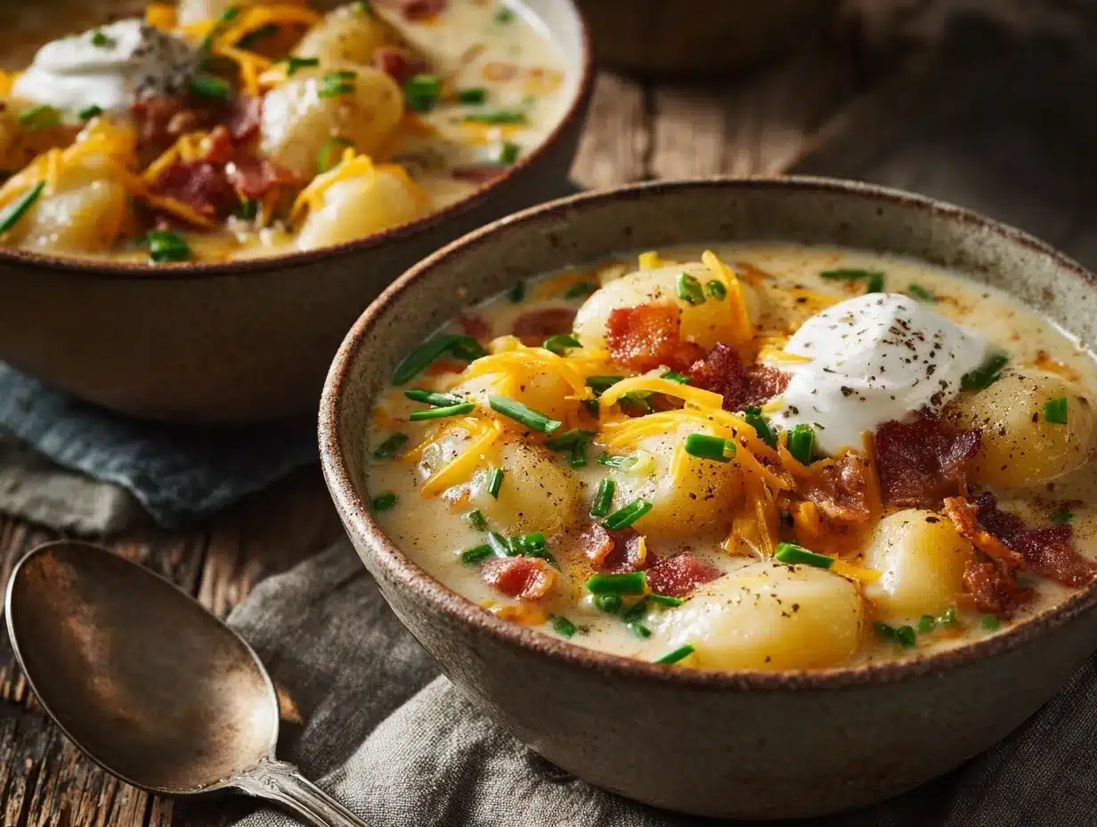 loaded baked potato gnocchi soup preparation steps