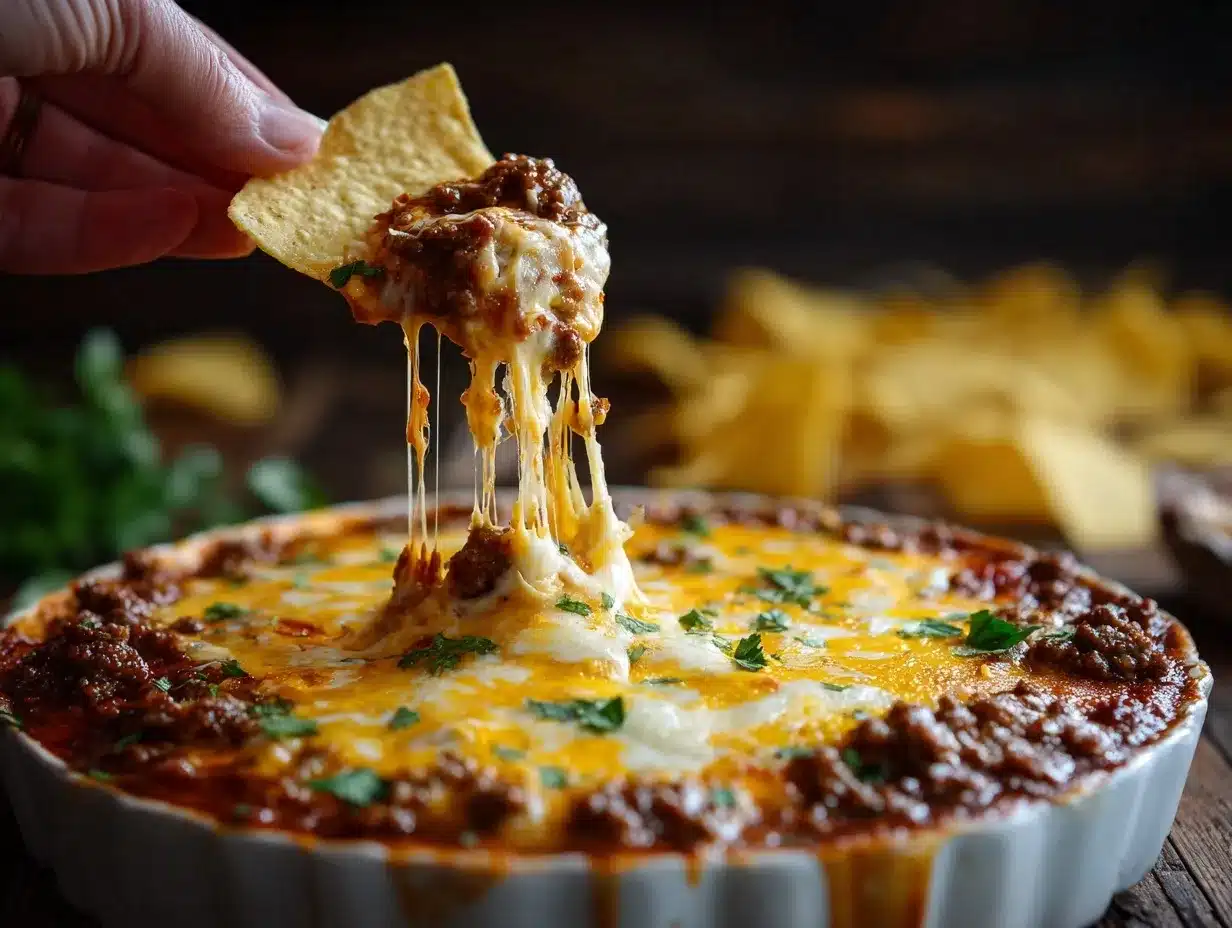 loaded taco cheese dip preparation steps