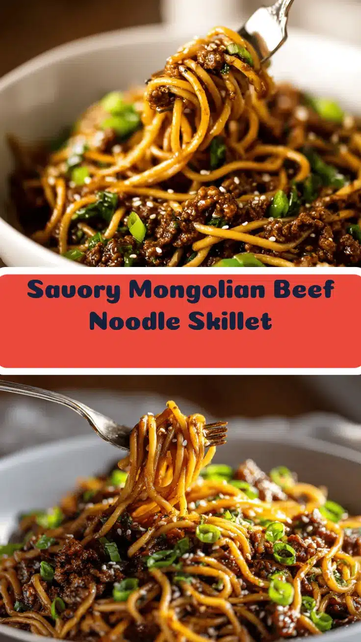 Mongolian Ground Beef Noodles recipe