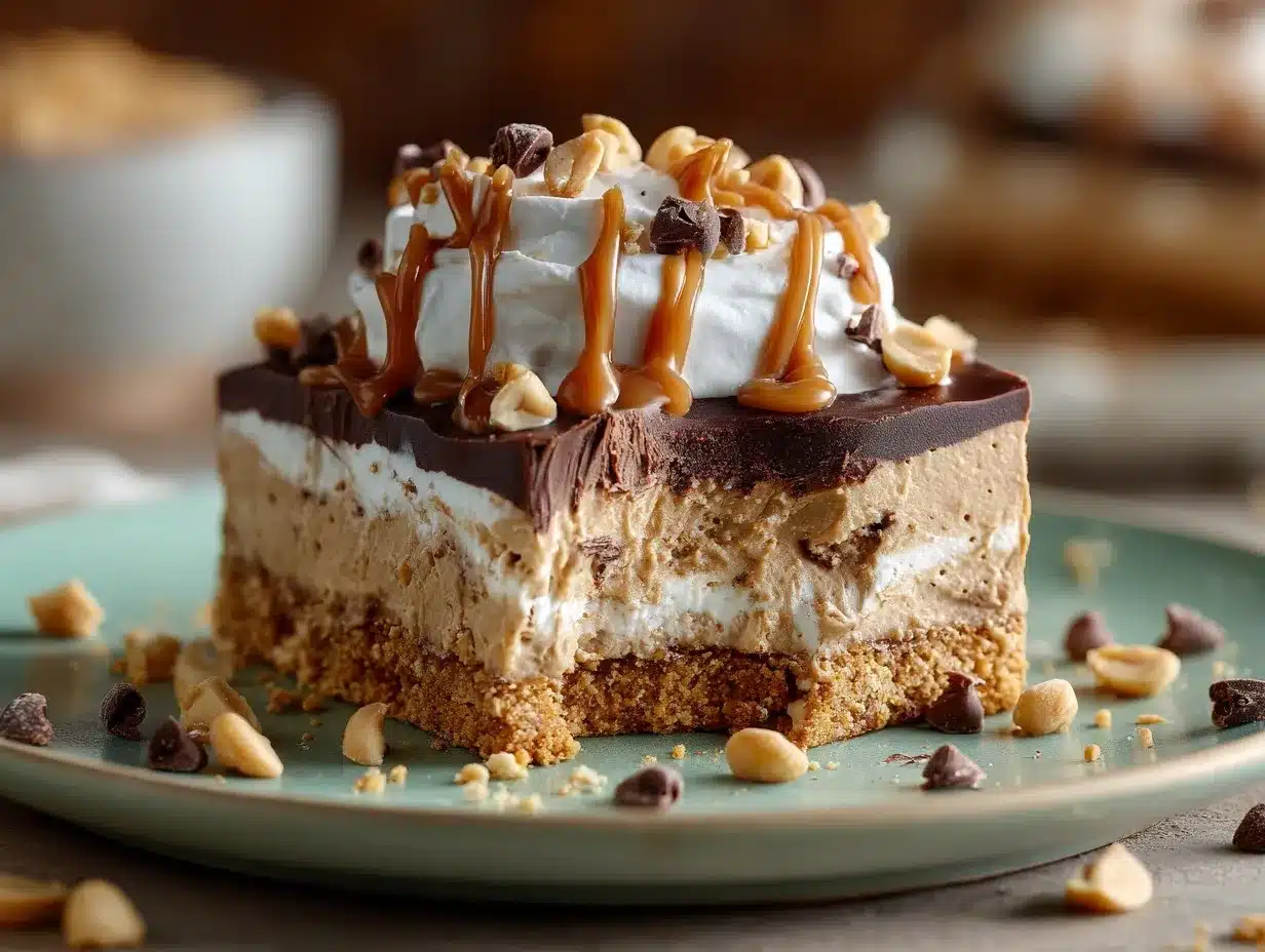 no-bake peanut butter lasagna preparation steps