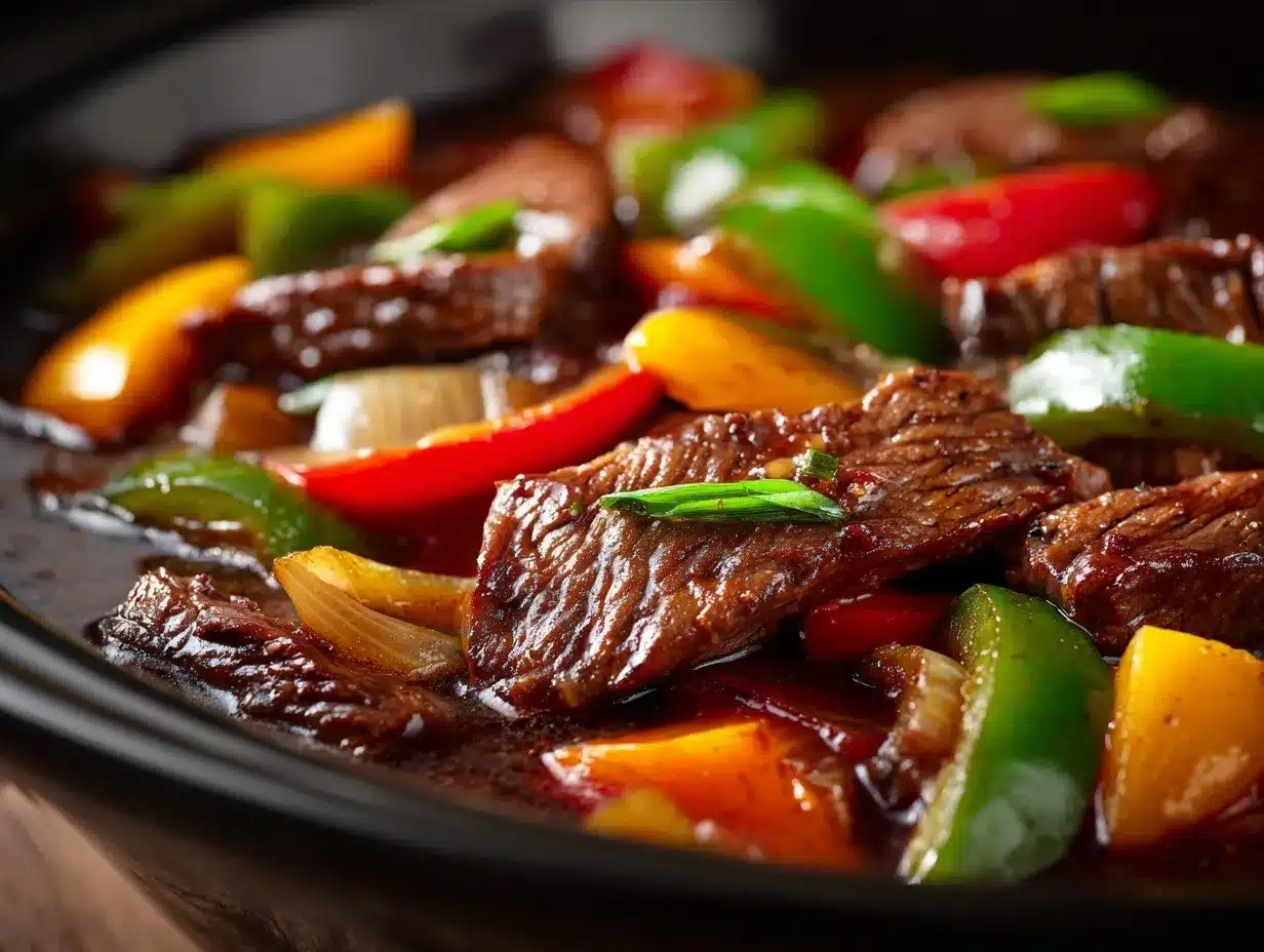 pepper steak crock pot preparation steps