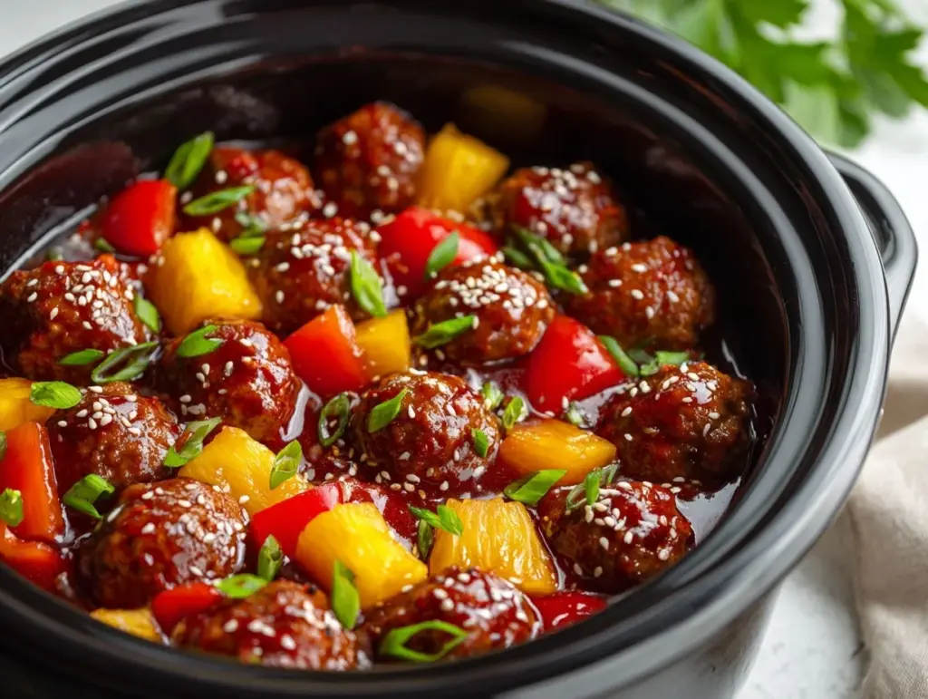 pineapple teriyaki meatballs - featured image