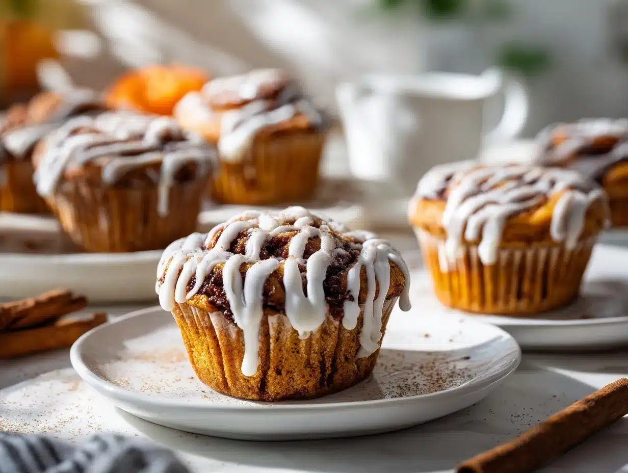 pumpkin cinnamon roll muffins preparation steps