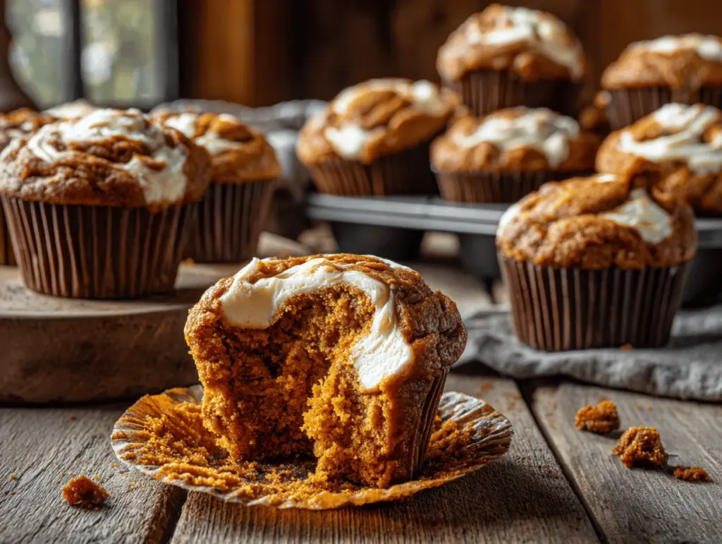 pumpkin cream cheese muffins - featured image