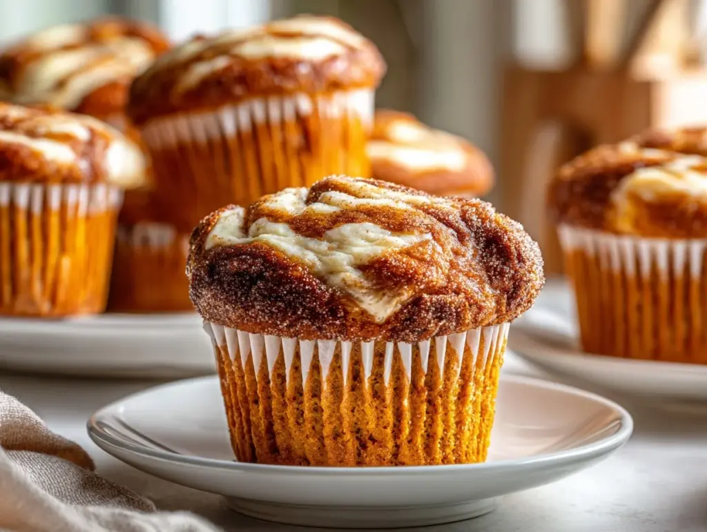 pumpkin spice cream cheese muffins - featured image