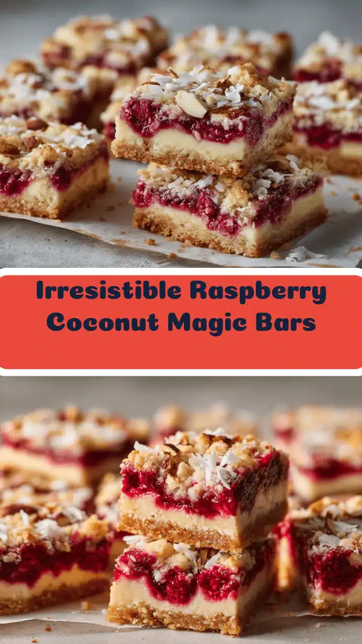 Raspberry Coconut Magic Bars recipe