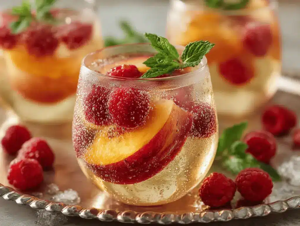 raspberry peach sangria - featured image