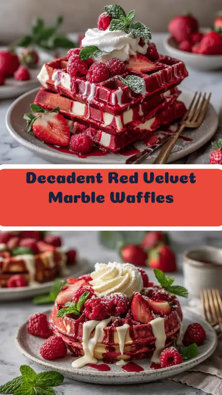 Red Velvet Marble Waffles recipe