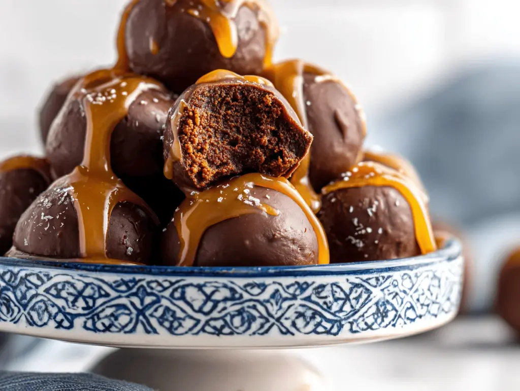 salted caramel brownie truffles - featured image