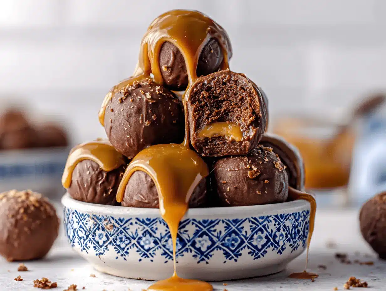 salted caramel brownie truffles preparation steps