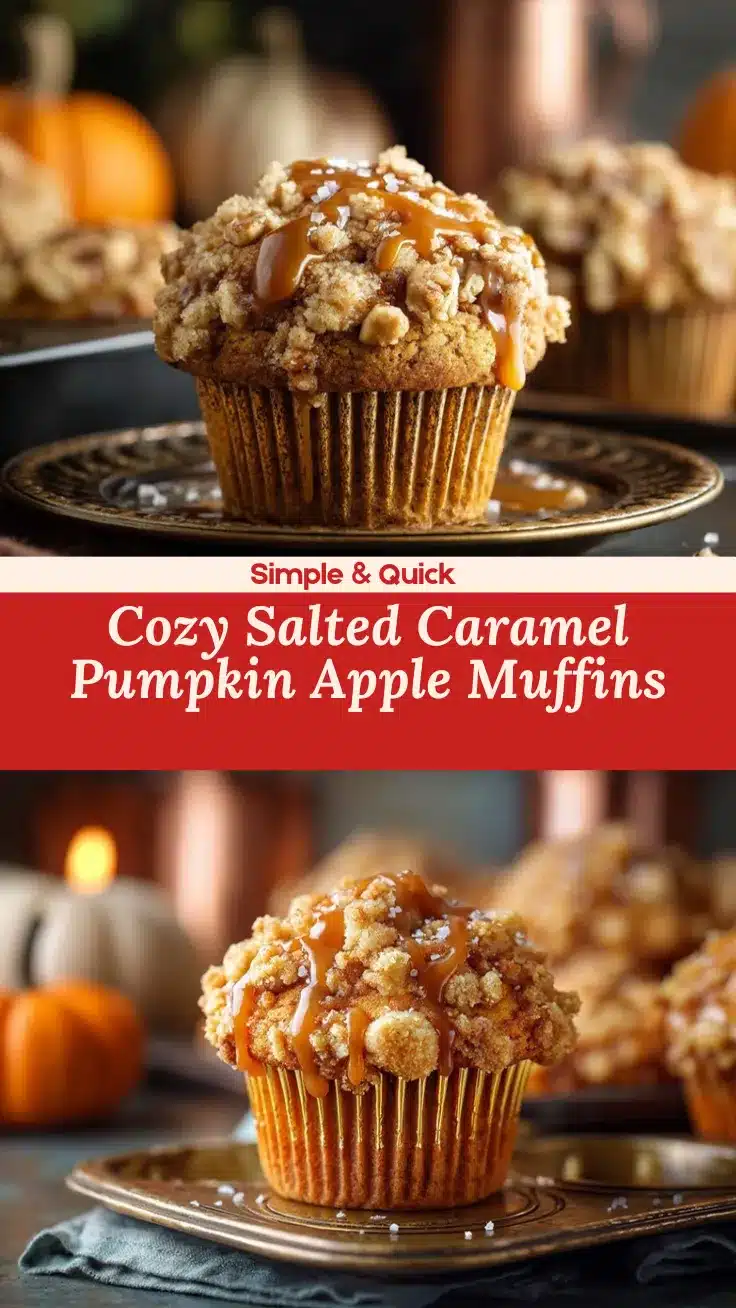 salted caramel pumpkin apple streusel muffins recipe