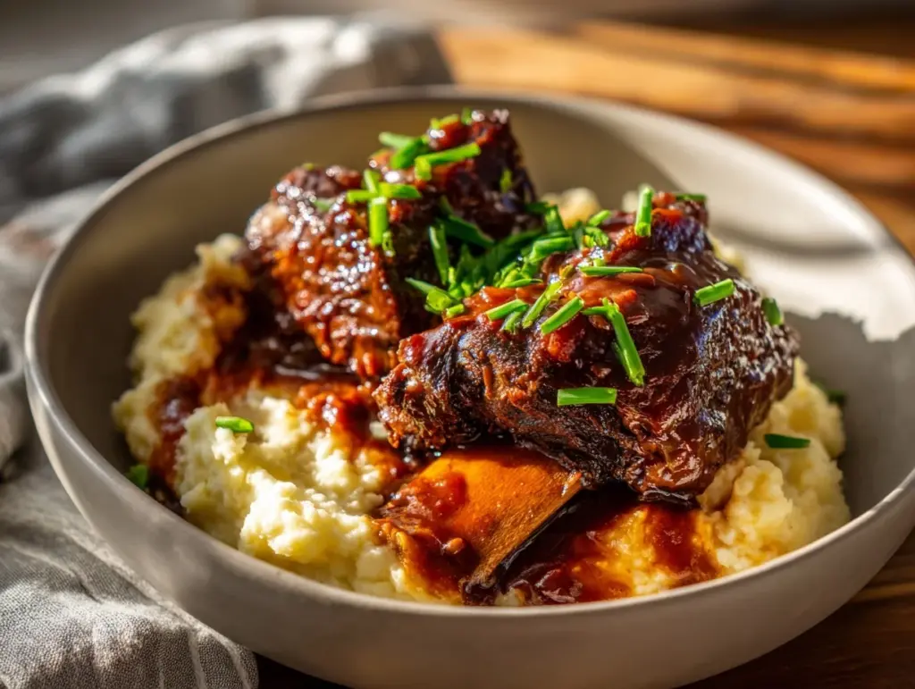 slow cooker balsamic BBQ short ribs - featured image