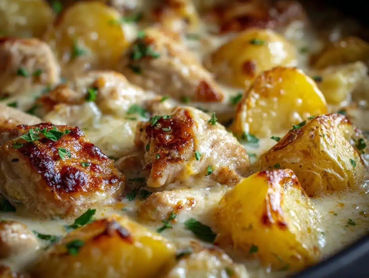 slow cooker cheesy ranch chicken and potatoes preparation steps