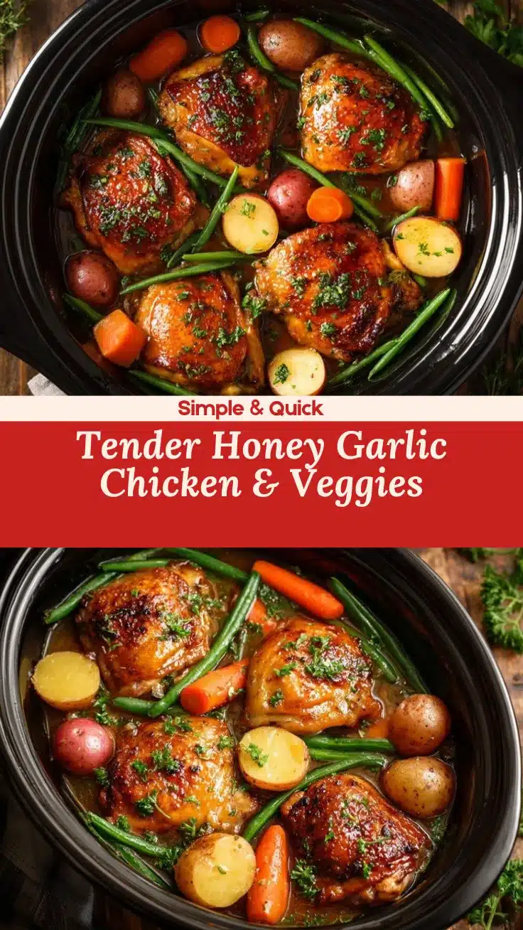 slow cooker honey garlic chicken and veggies recipe