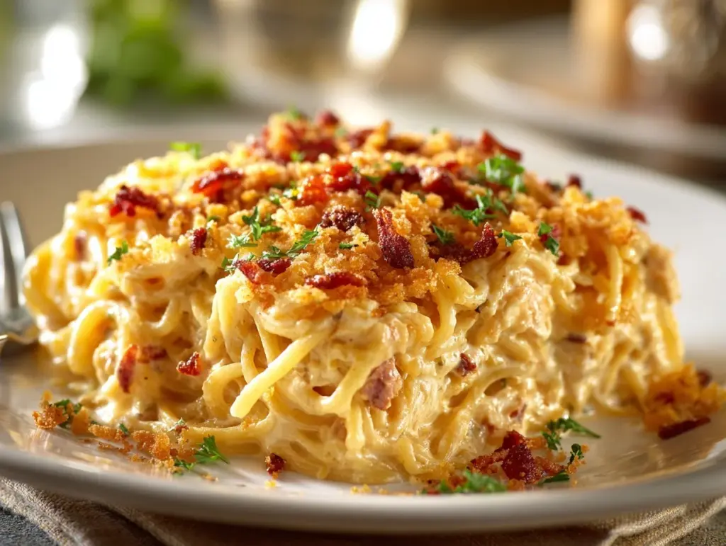 Spicy Southern Chicken Spaghetti Casserole - featured image