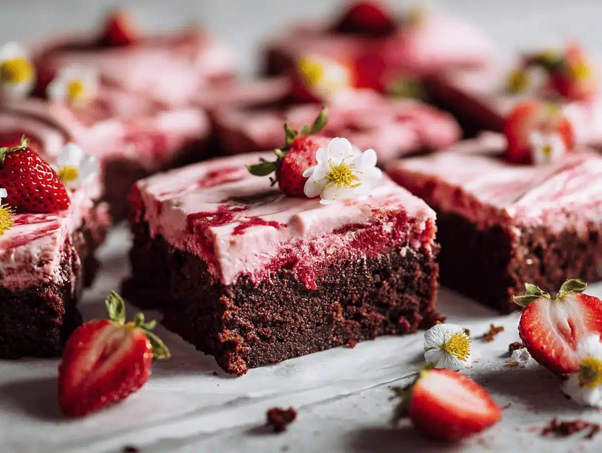 strawberry brownies preparation steps