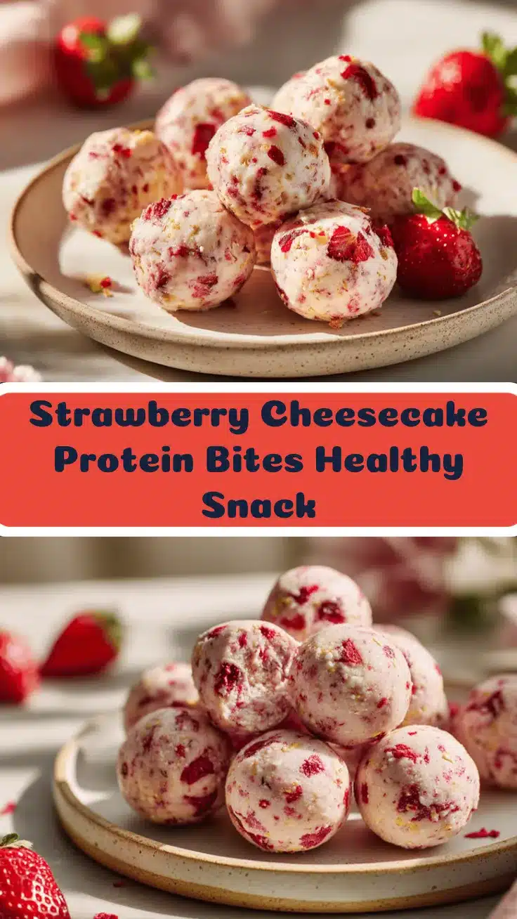 strawberry cheesecake protein balls recipe