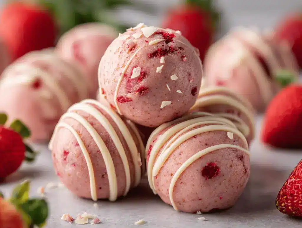 Strawberry Cheesecake Protein Truffles - featured image