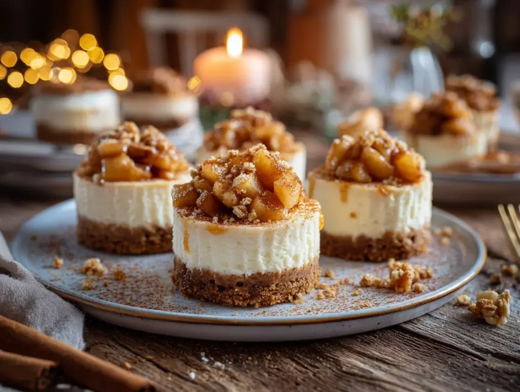 apple crisp mini cheesecakes - featured image