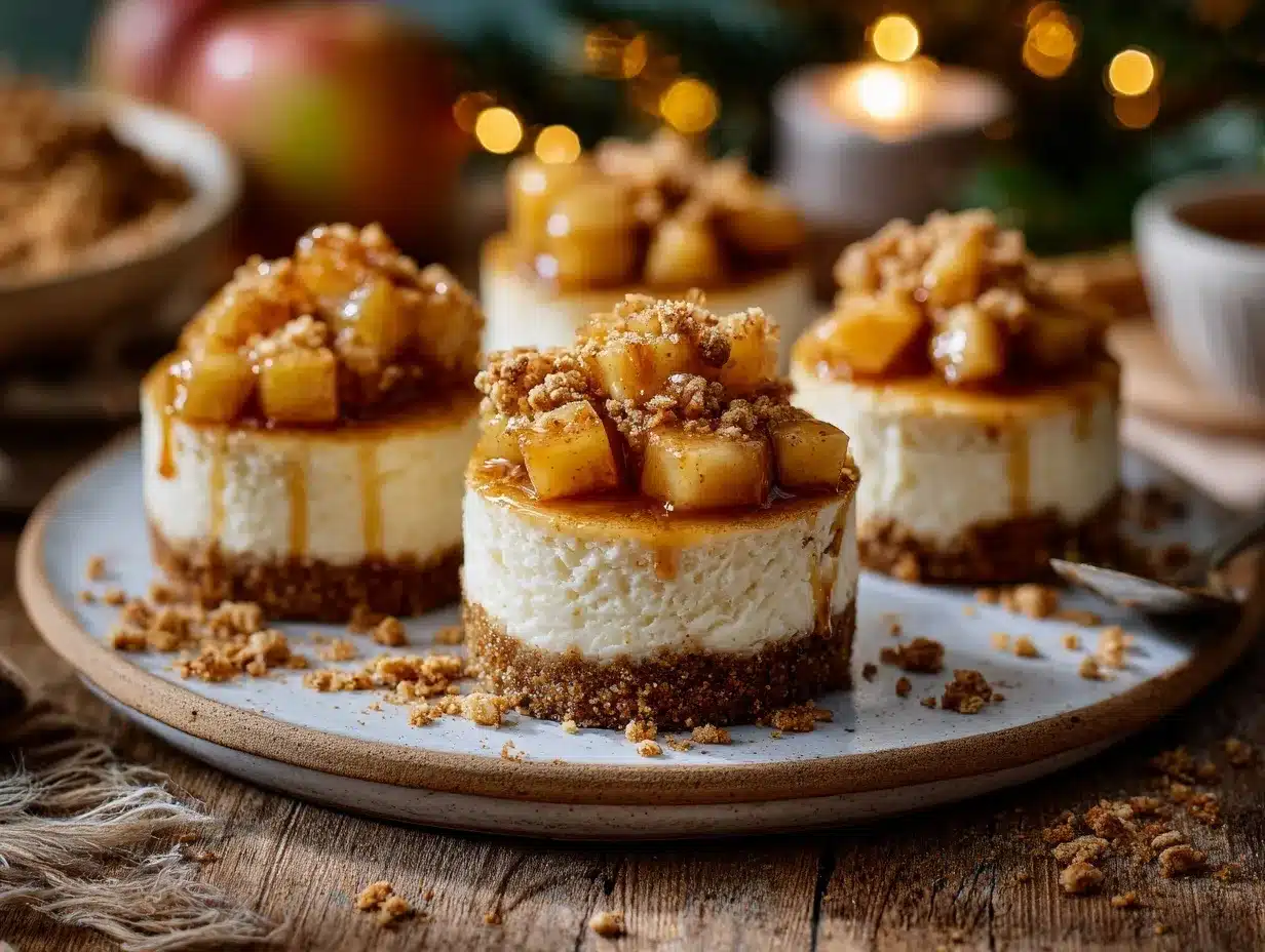 apple crisp mini cheesecakes preparation steps