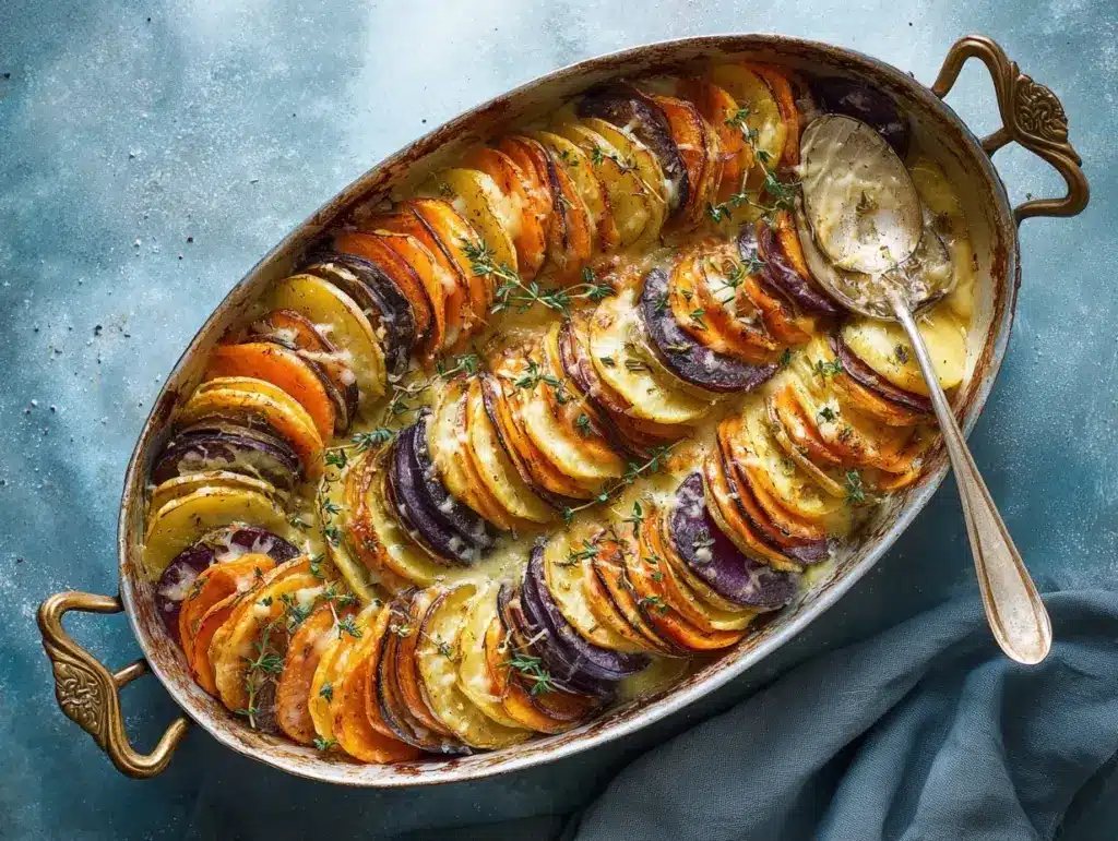 Cheesy Root Vegetable Gratin - featured image
