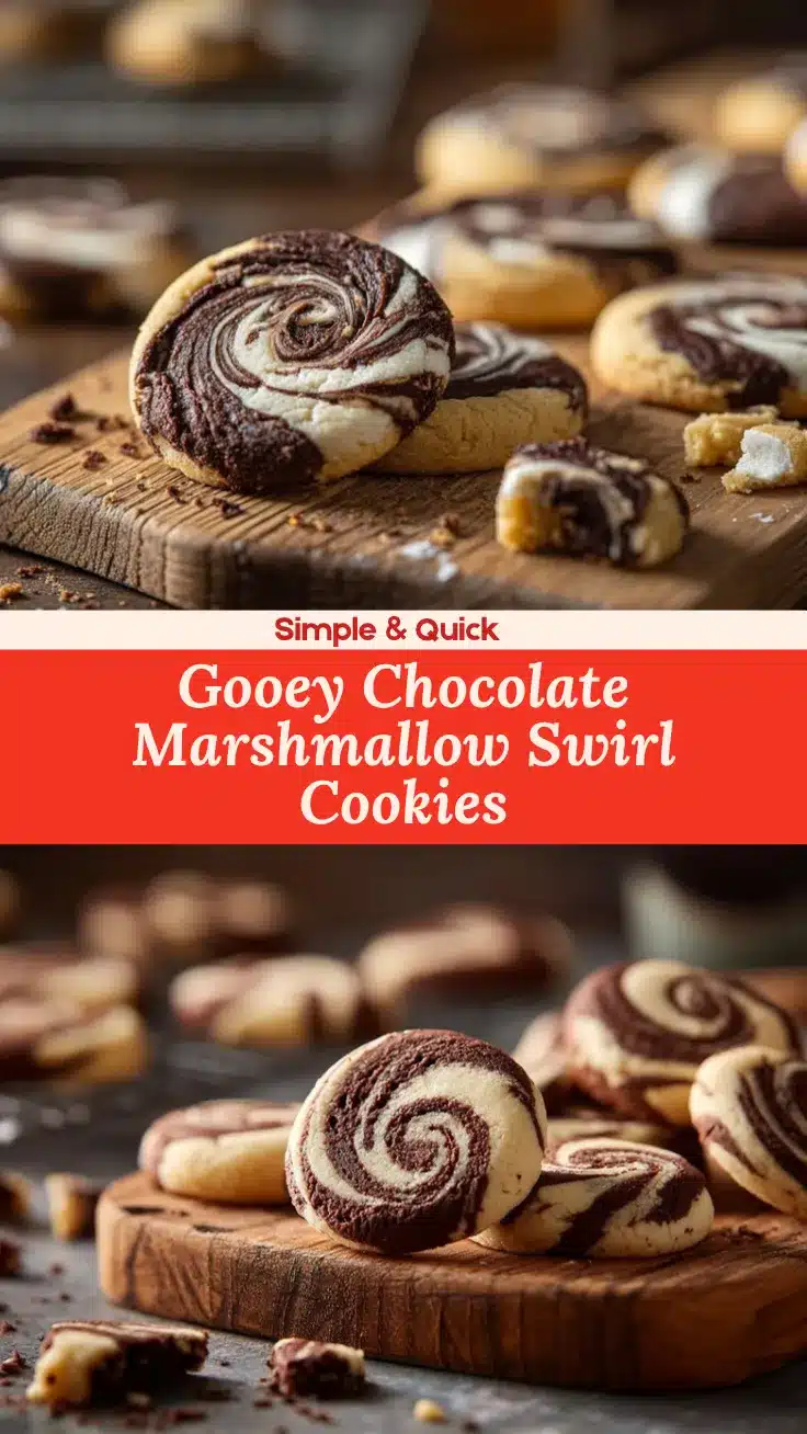 Chocolate Marshmallow Swirl Cookies recipe