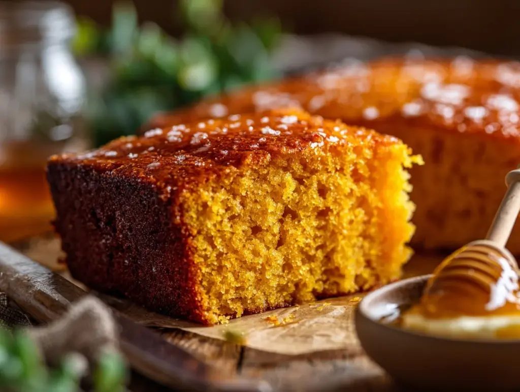 cinnamon honey butter cornbread - featured image
