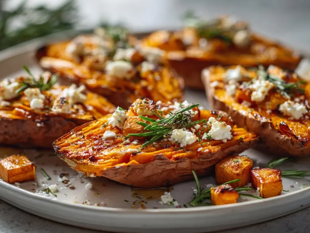 creamy baked sweet potato - featured image